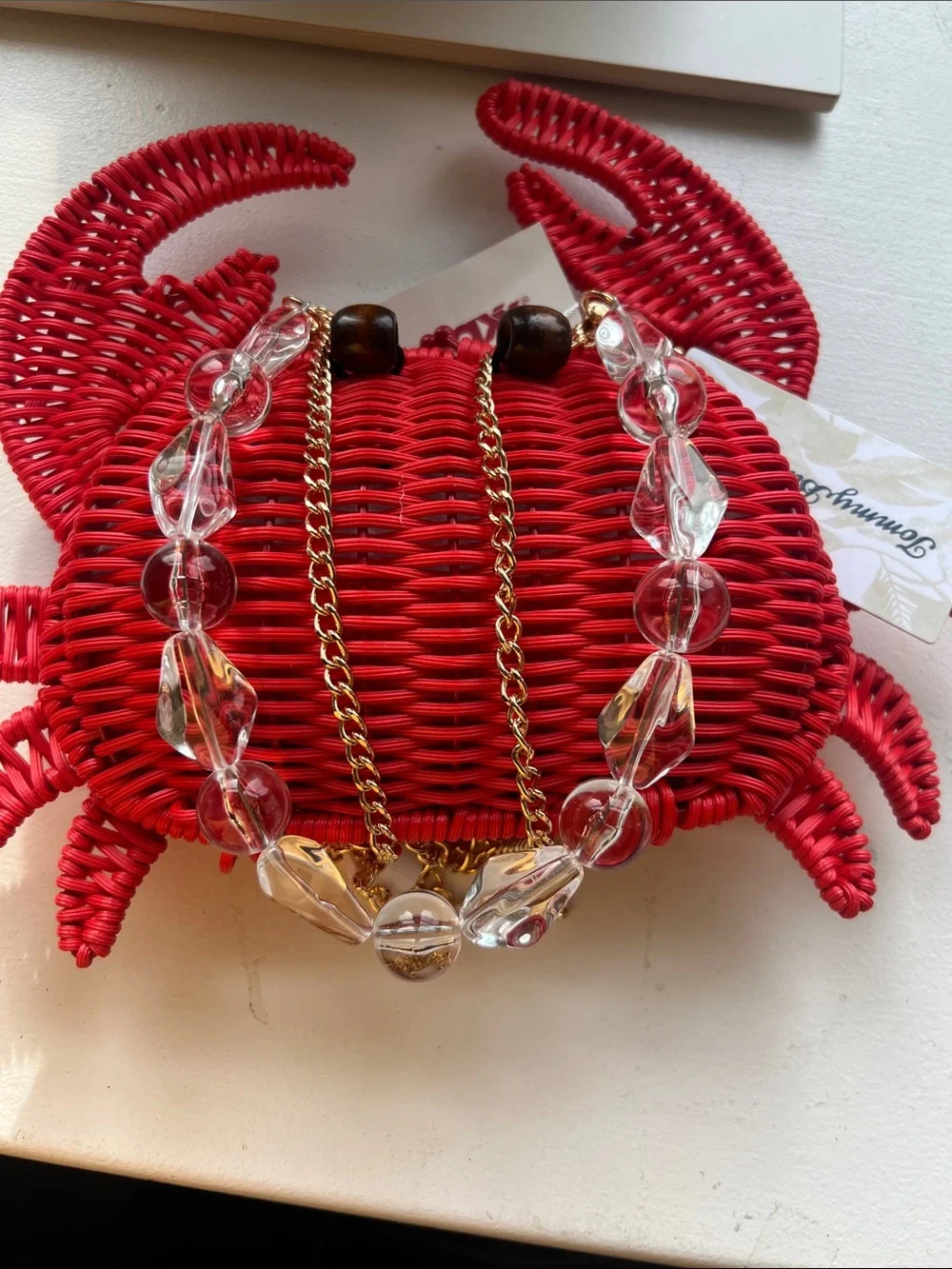 Tommy Bahama Red Woven Crab Crossbody Bag - Picture 4 of 4